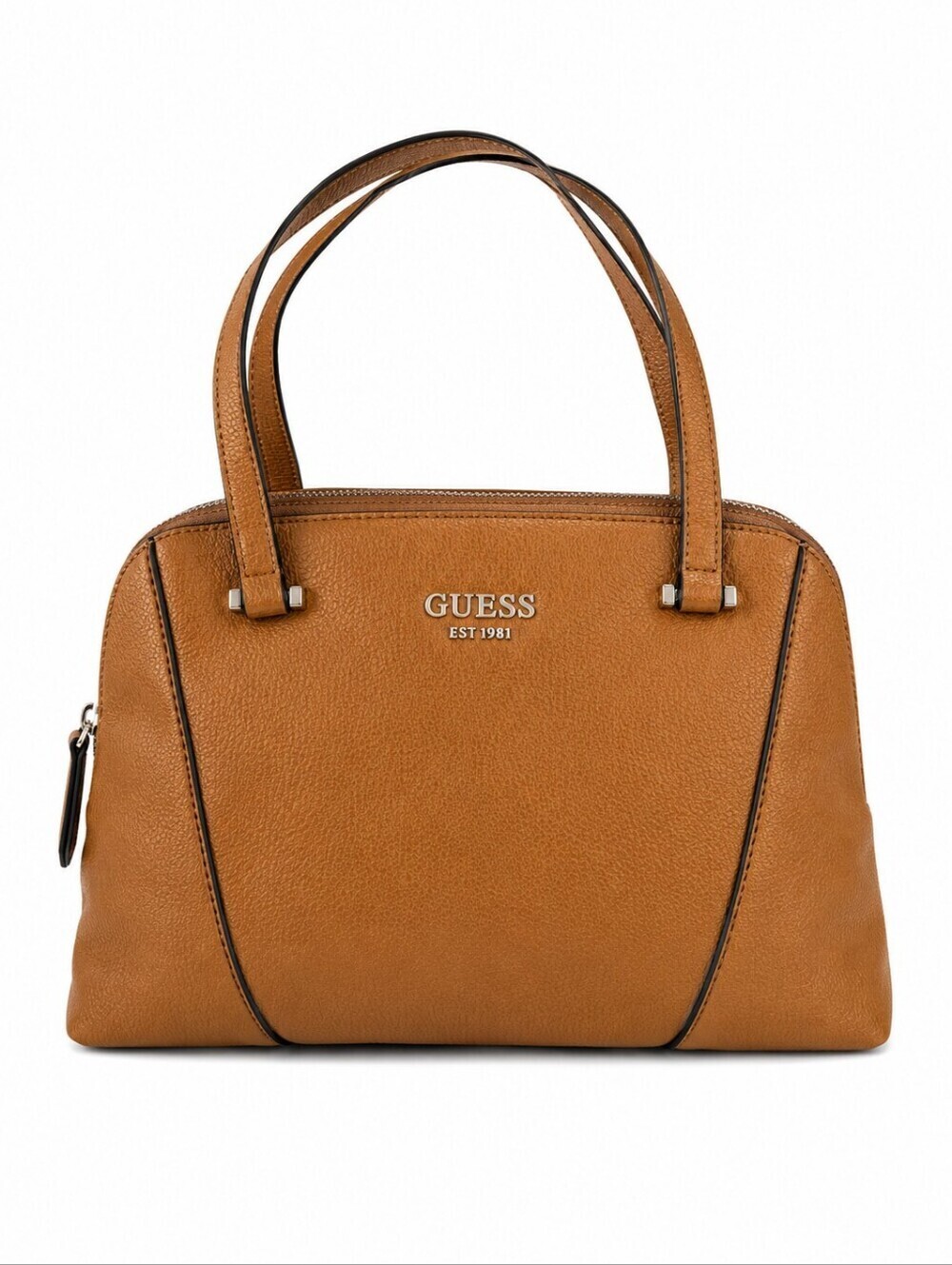 GUESS Medium Size Camel Brown Three Compartment Dome Tote Satchel